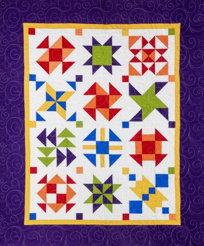 A Stitch in Time Block of the Month - Rainbow Brights Colorway