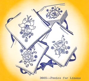 Aunt Martha 3605 - Posies for Linens