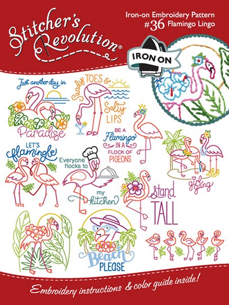 Stitcher's Revolution Cute Kitchen Sayings Iron-On Transfer Patterns for  Embroidery, red
