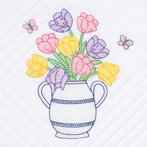 18" Quilt Blocks - 732-684 Beautiful Blooms - Grandma's Attic Quilting