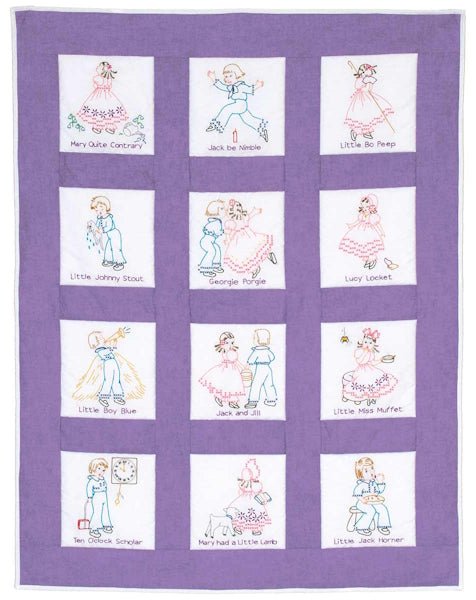9" Quilt Squares - 300-14 Nursery Rhymes - Grandma's Attic Quilting