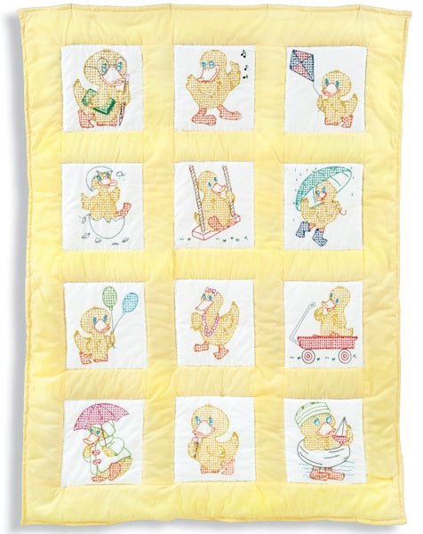 9" Quilt Squares - 300-81 Baby Ducks - Grandma's Attic Quilting