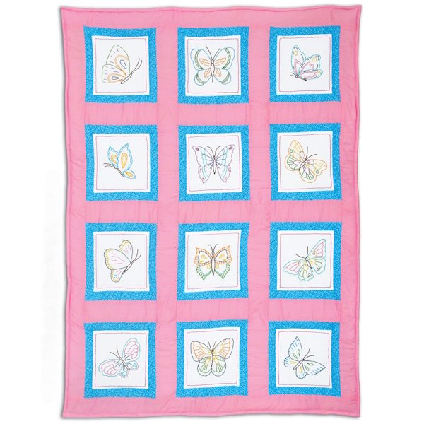 9" Quilt Squares - 737-571 Butterflies - Grandma's Attic Quilting