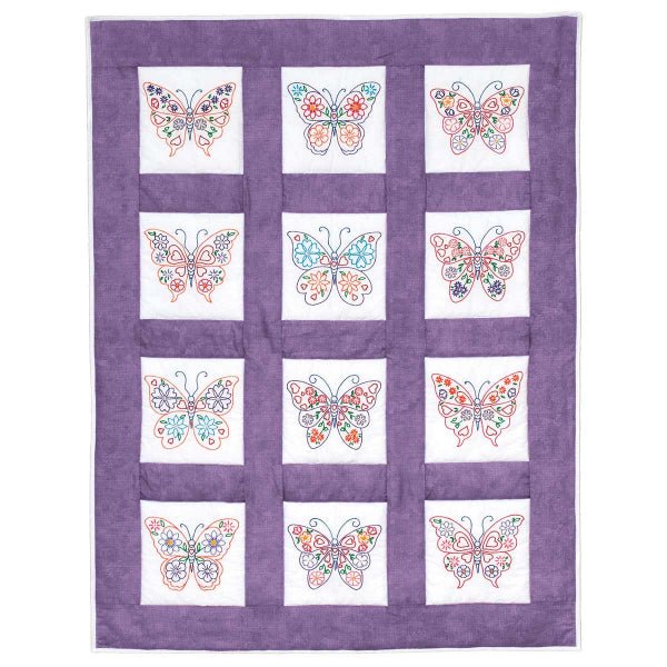 9" Quilt Squares - 737-729 Butterflies - Grandma's Attic Quilting