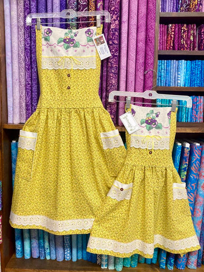 Becky's Apron - Yellow Adult & Child Pair