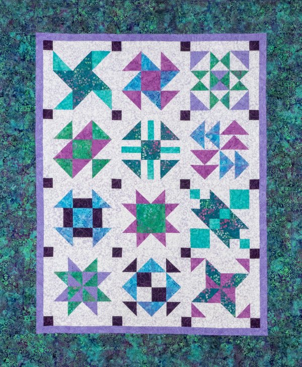 A Stitch in Time Block of the Month - Batiks Colorway