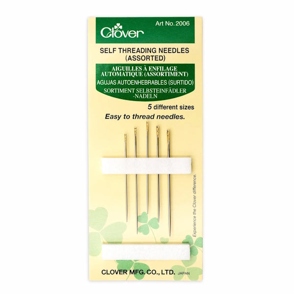 Clover - Gold Eye Self Threading Needles - Assorted Sizes