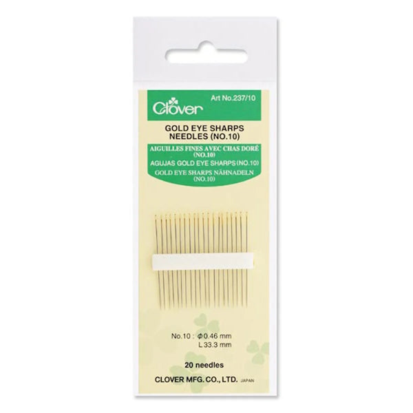 Clover - Gold Eye Sharps Needles - Size 10