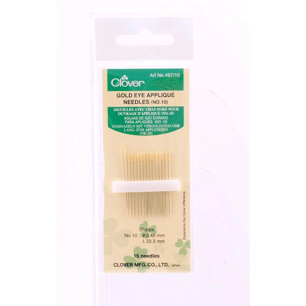 Clover - Gold Eye Applique Needles - Size 10