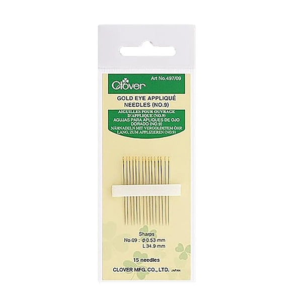 Clover - Gold Eye Applique Needles - Size 9