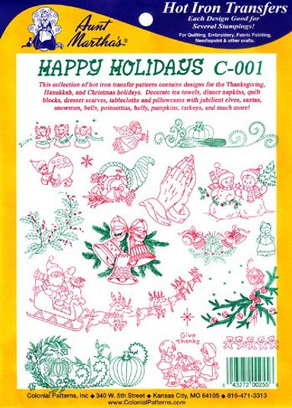 Embroidery Transfers - Aunt Martha Pattern Collections – Grandma's Attic  Quilting