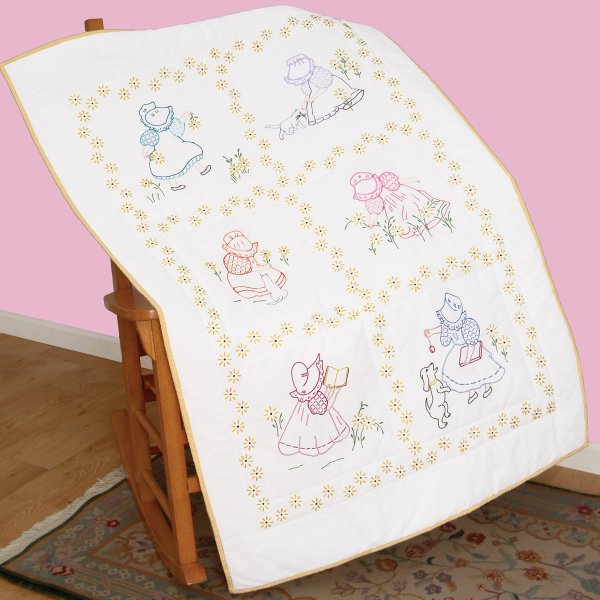 Sunbonnet Sue Baby Quilt, Crib Quilt, Girls Baby Quilt hot