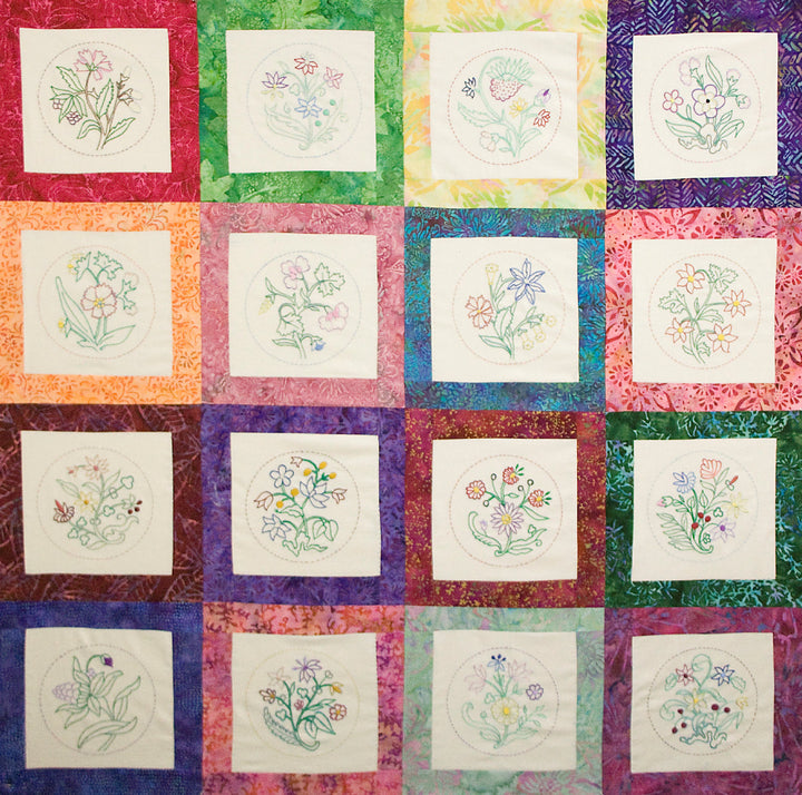 English Flower Garden Embroidery Block of the Month Club