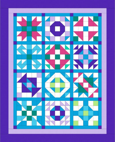 Quilt Block Kit - Hoppin and Shoppin Blender Brights Colorway