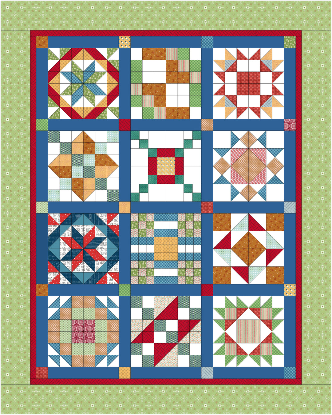Little Red Farm Block of the Month - Lori Holt Colorway