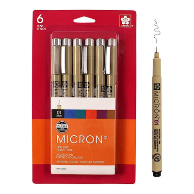 Pigma - Micron Pen Set Size 01 - 6 Colors