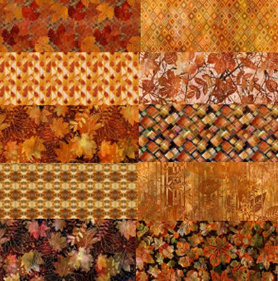 In the Beginning - Falling Leaves 10 Piece Fabric Bundle