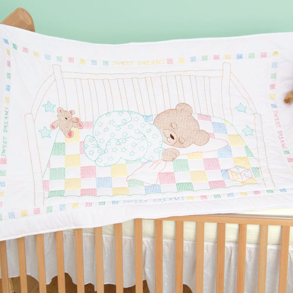 Crib Quilt Top 4060-452 Snuggly Teddy