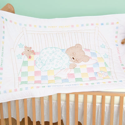 Crib Quilt Top - 4060-452 Snuggly Teddy