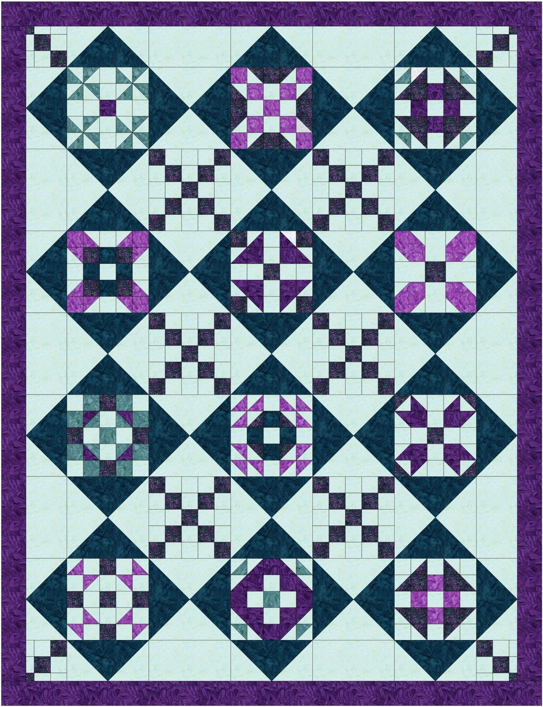 American Housewife - Purple/Teal Batiks - Grandma&