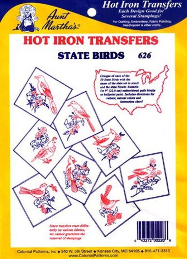 Aunt Martha - State Birds 626 - Grandma's Attic Quilting