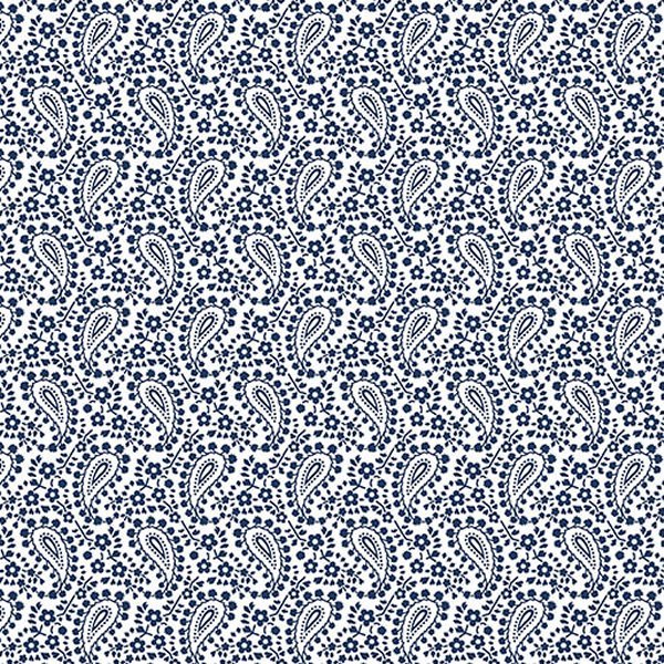 Benartex - 14650-50 White/Navy - Grandma&