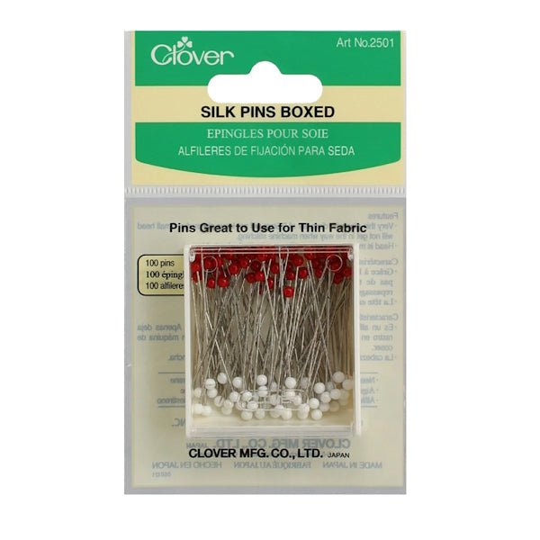 Clover - Red and White Silk Pins - Grandma's Attic Quilting