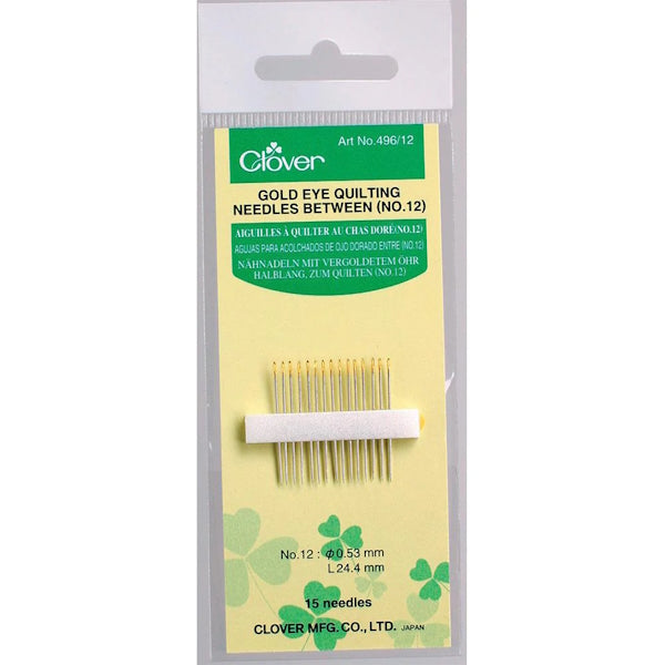 Clover - Gold Eye Quilting Needles Size 12