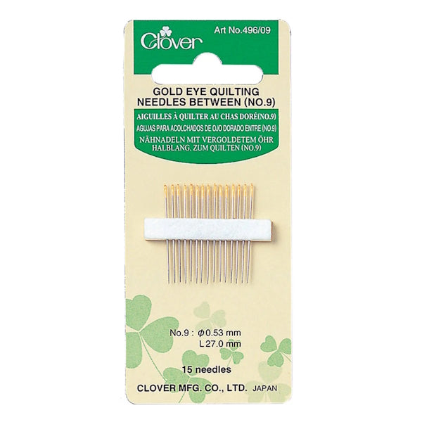 Clover - Gold Eye Quilting Between Needles - Size 9