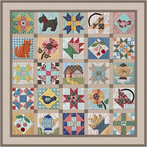 Cottage Sampler Block of the Month Club - Grandma's Attic Quilting