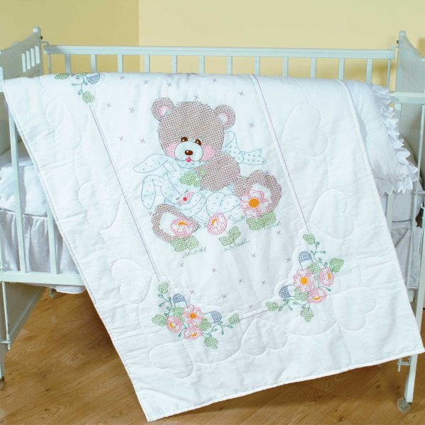 Crib Quilt Top - 4060-43 Bear and Bunny - Grandma's Attic Quilting