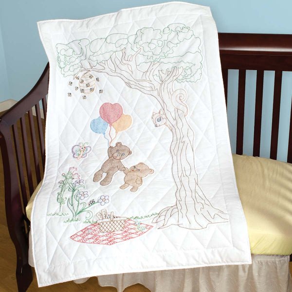 Crib Quilt Top - 4060-946 Honey Bears - Grandma's Attic Quilting