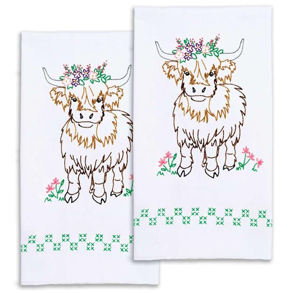 Decorative Hand Towel - 320-973 Highland Cow - Grandma's Attic Quilting