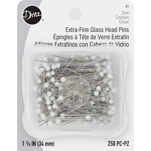 Dritz - Extra-Fine Glass Head Pins - Grandma&