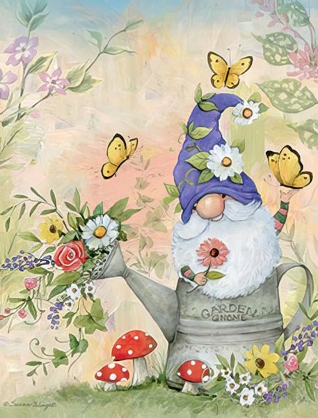 Gnome Sitting in Watering Can - Grandma&