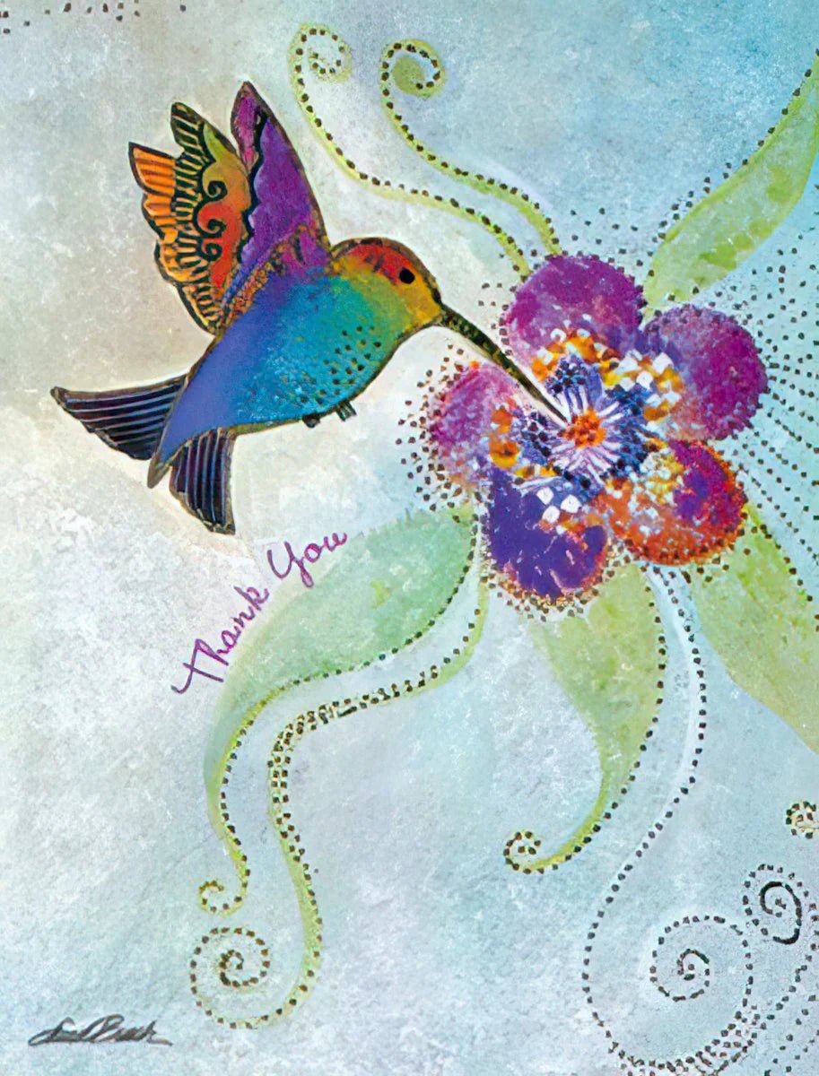 Hummingbird &amp; Flower Thank You - Grandma&