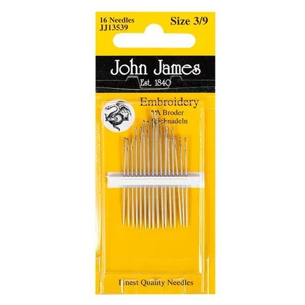 John James - Embroidery Needles Size 3-9 - Grandma's Attic Quilting