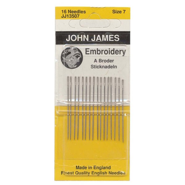 John James - Embroidery Needles Size 7 - Grandma's Attic Quilting