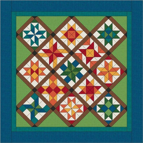 Land That I Love Block of the Month Club - Grasscloth Colorway - Grandma's Attic Quilting