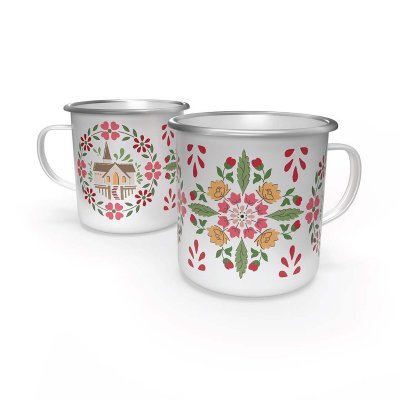 Lori Holt - Home Town Holiday Enamel Tin Mug - Grandma's Attic Quilting