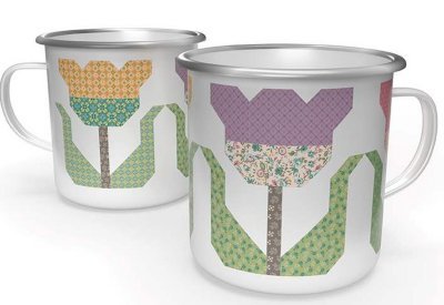 Lori Holt - Piece and Plenty Enamel Tin Mug - Grandma's Attic Quilting