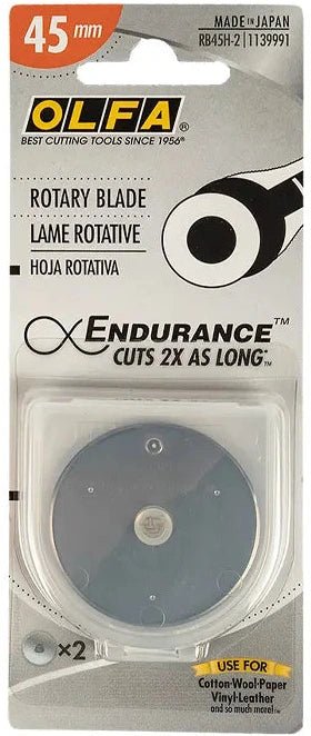 Olfa - Endurance Rotary Cutter Blade - 45 mm 2 pack - Grandma's Attic Quilting