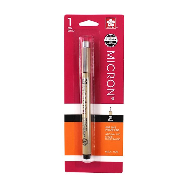 Pigma - Micron Pen Black .25mm Size 01 - Grandma's Attic Quilting