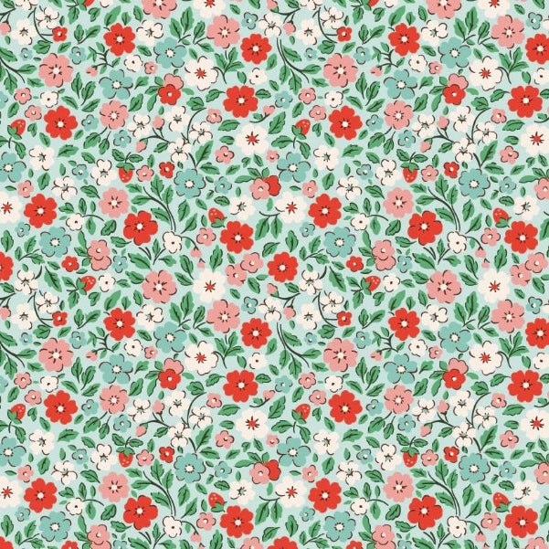 Poppie Cotton - FH25952 Teal - Grandma&
