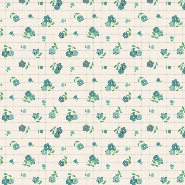 Poppie Cotton - FH25956 Teal - Grandma&
