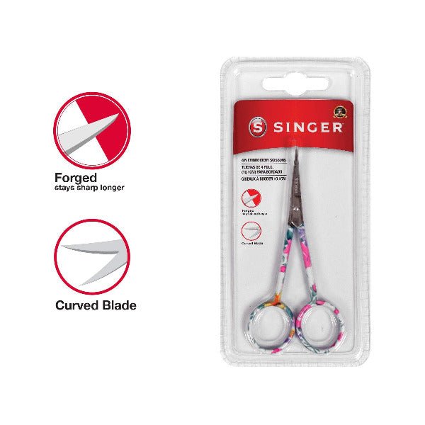 Singer - 4" Curved Blade Embroidery Scissors - Grandma's Attic Quilting