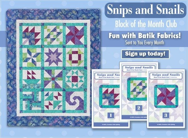 Snips and Snails Block of the Month - Grandma's Attic Quilting