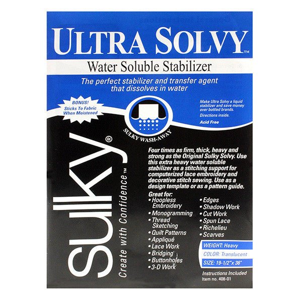 Sulky - Ultra Solvy Water Soluble Stabilizer - Grandma's Attic Quilting