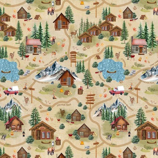 Timeless Treasures - CD3476 Beige - Grandma's Attic Quilting