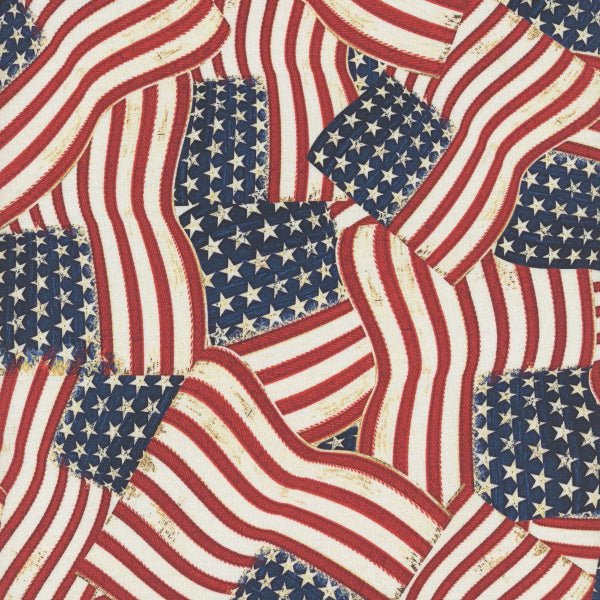 Wilmington Prints - 49361 234 Packed Flags Multi - Grandma's Attic Quilting